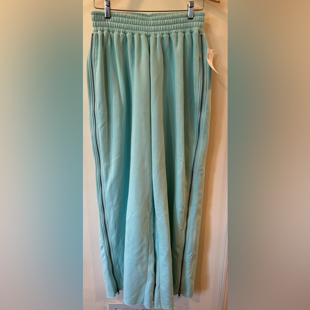 Urban Outfitters Out From Under Zippy Wide Leg Oversized Pants Sz Small Sky/Ciel